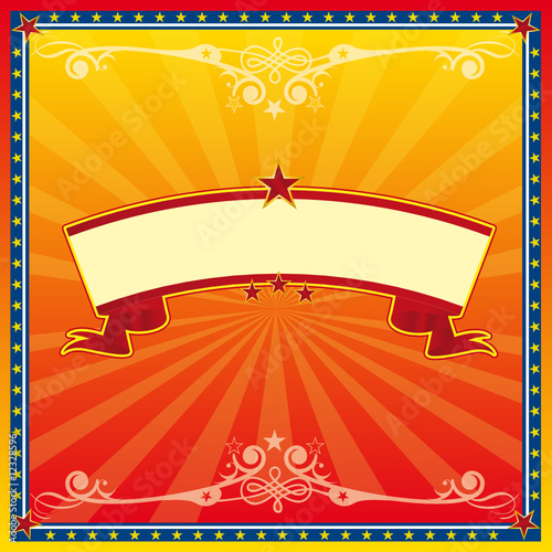 Red and yellow circus card