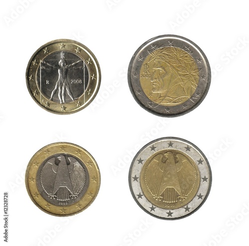 Wallpaper Mural German and italian conis: 1, 2 euro Torontodigital.ca