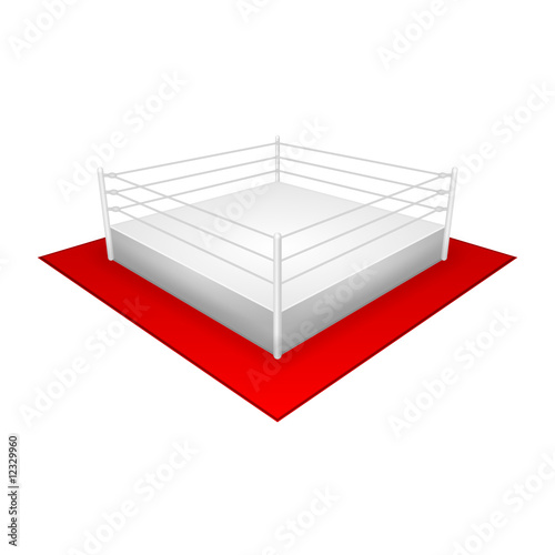 boxring weiss mit rotem teppich