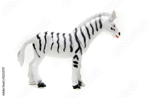 Fototapeta Naklejka Na Ścianę i Meble -  toy zebra over white