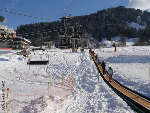 Télésiège et tapis roulant à Megève