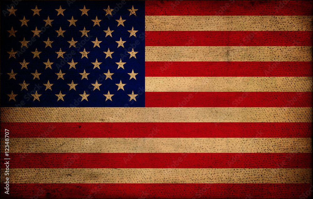 Naklejka premium usa flag on grungy background