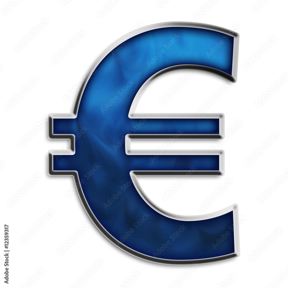 Euro currency symbol in smokey blue Euro currency symbol in smokey blue