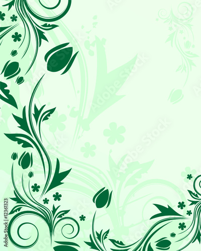 Green floral background