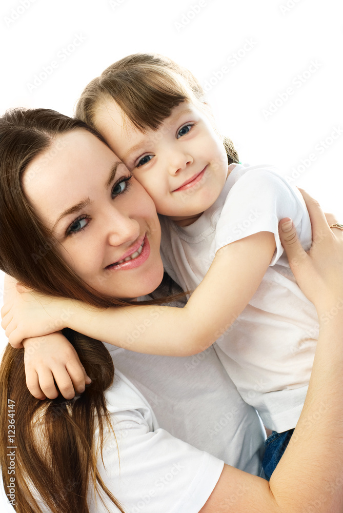 happy mother and daughter