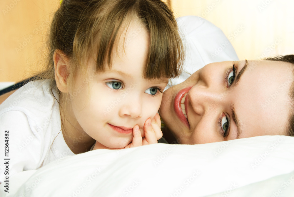mother and daughter in bed mother and daughter in bed