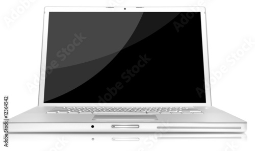Aluminium glossy laptop black screen photo