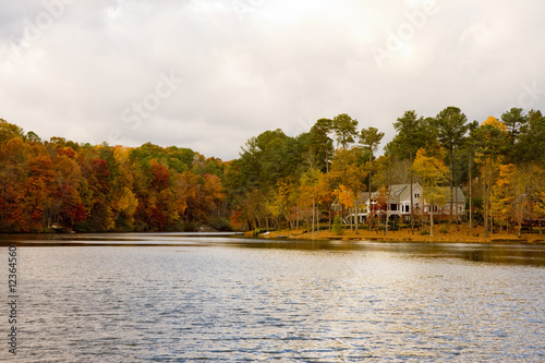 Lakeside Home in Autumn
