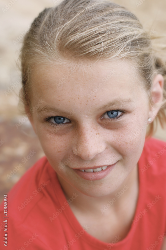 Portrait of a beautiful teenage girl on the beach Portrait of a beautiful teenage girl on the beach
