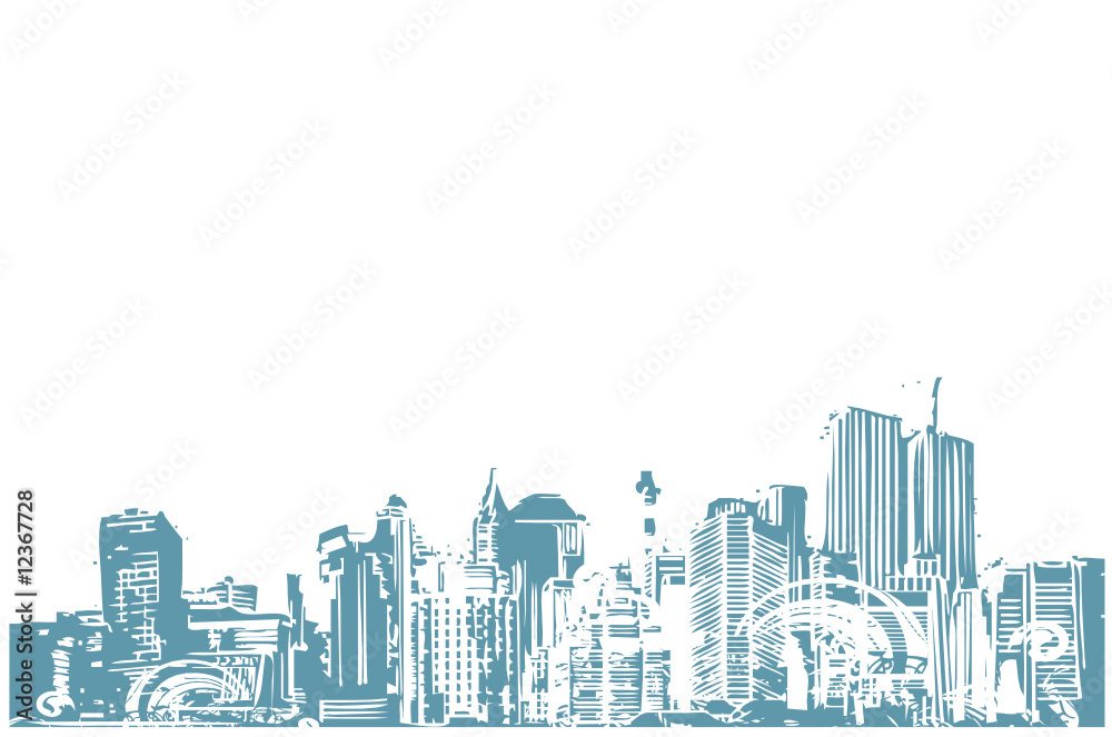 Naklejka premium ville bleue