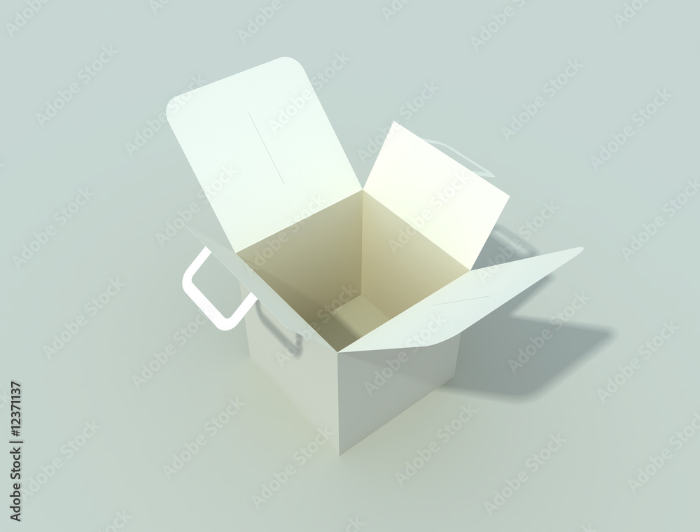 open boxes isolated on grey background -digital artwork open boxes isolated on grey background -digital artwork