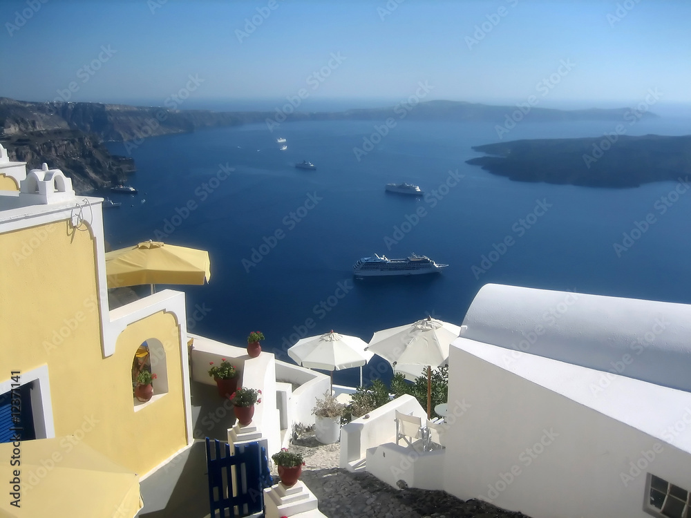 santorini island from panorarmic point