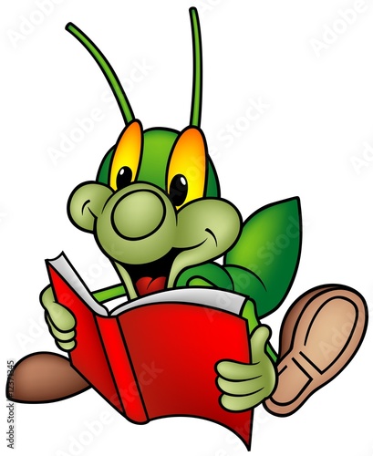 Happy Green Bug - reading book