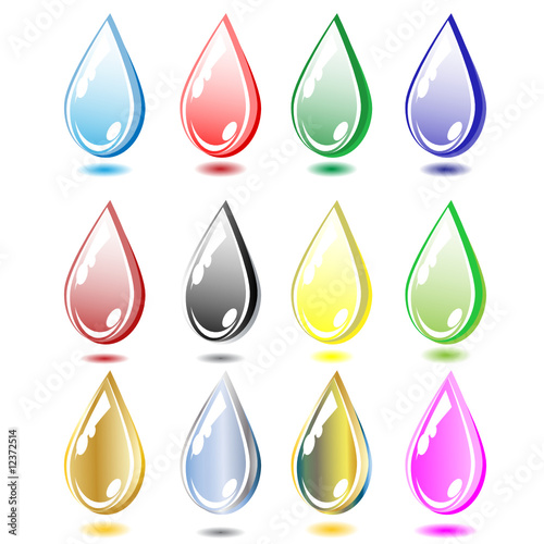 Set of colour drops