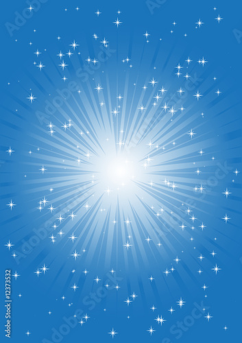 Snowflakes with blue starburst vector background