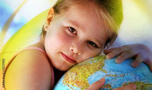 girl with globe