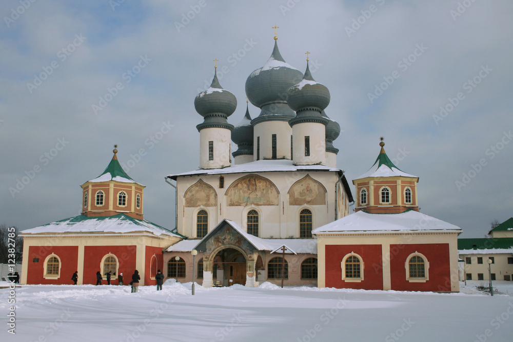 Russian Orthodox church in Tikhvin town