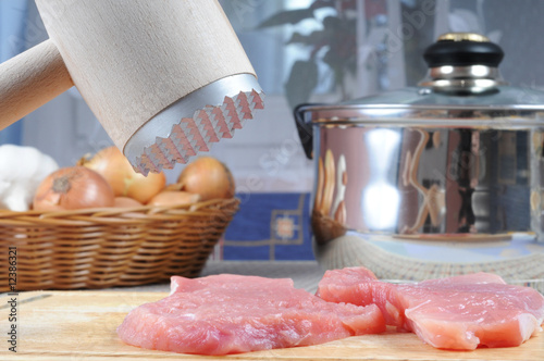 Fresh pork meat preparation