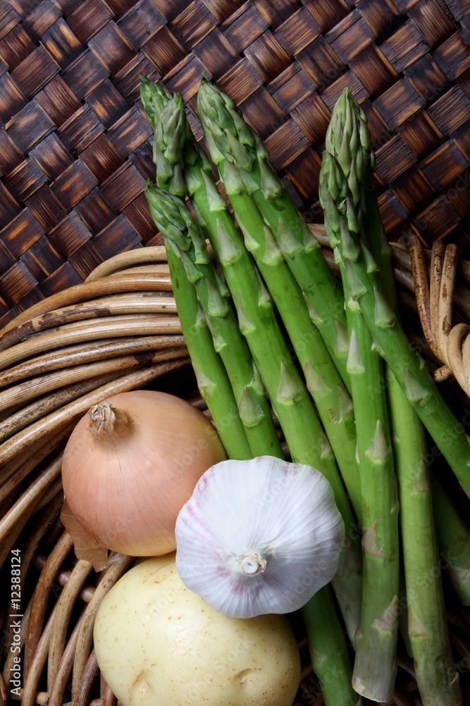 Asparagus, Garlic, Onion And Potato