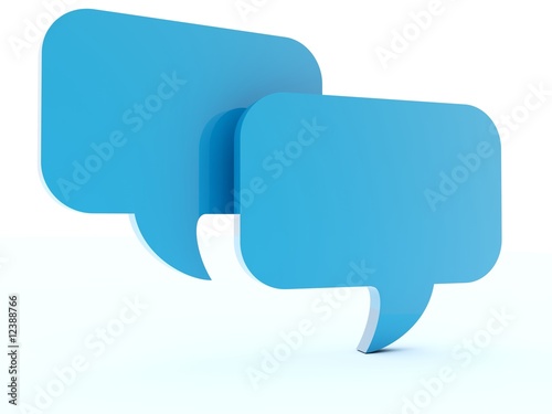 Two blue chat box isolated on white