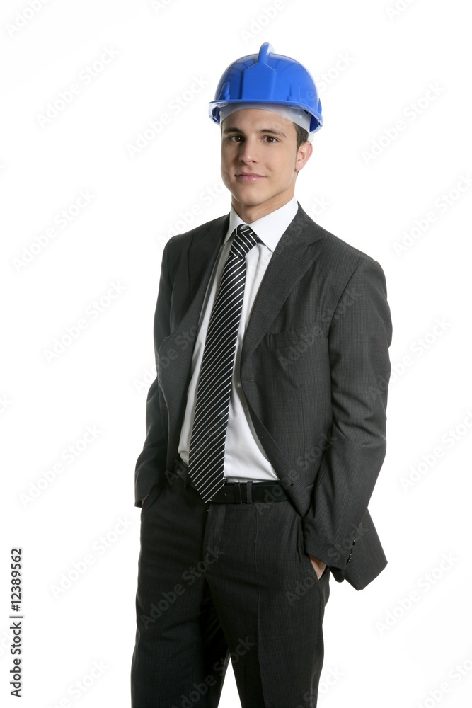 Architect portrait hardhat isolated on studio Architect portrait hardhat isolated on studio