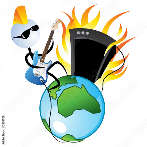 Punk Rock Guitarist Playing Music