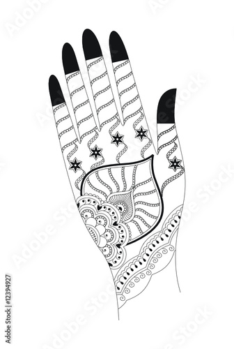 Vector Illustration Henna Tattoo Artwork