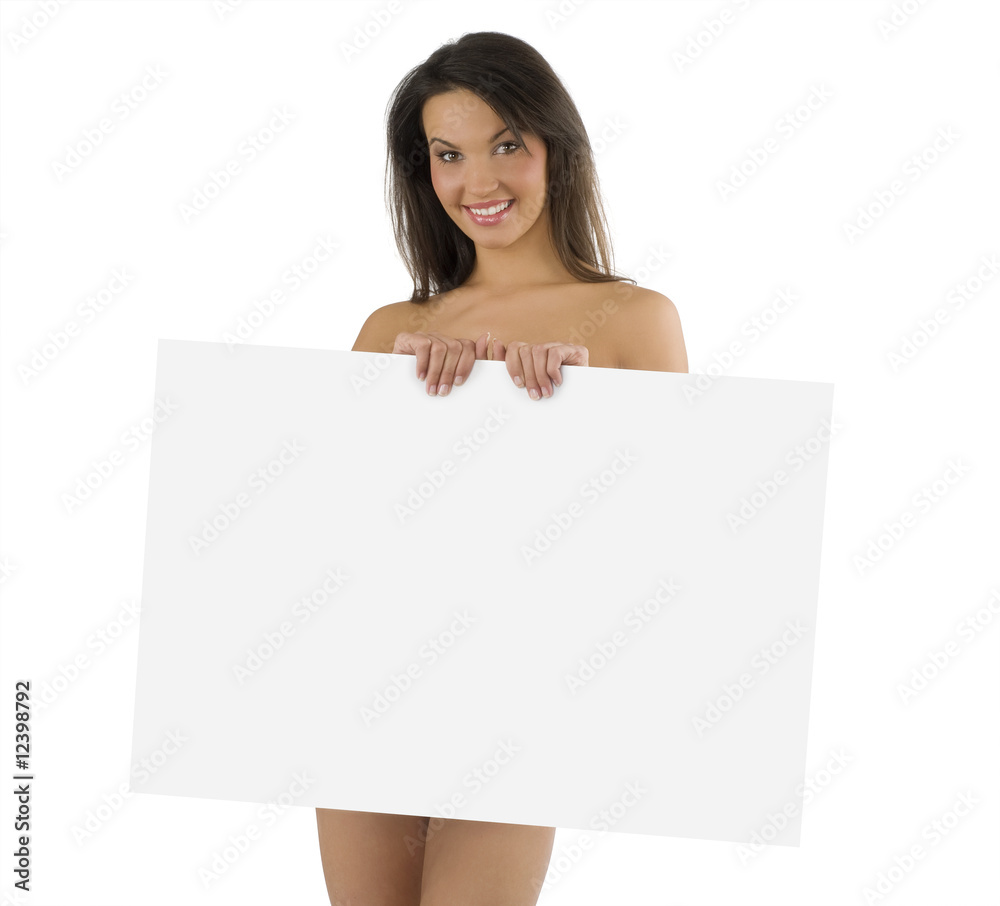 girl with display smiling girl with display smiling