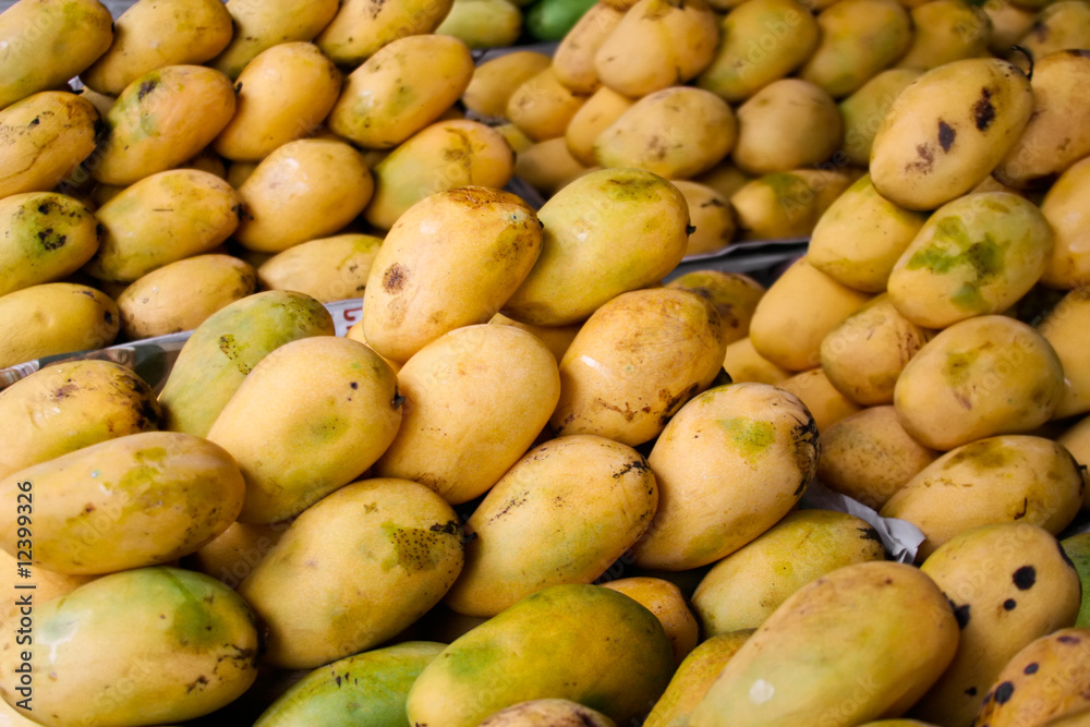 Stacks of fresh, ripe Philippine mangoes Stacks of fresh, ripe Philippine mangoes