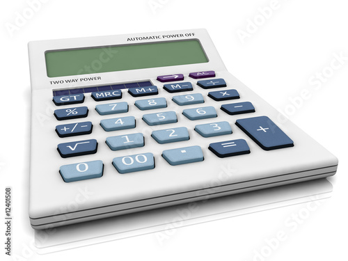 3D calculator whith blank LCD panel.