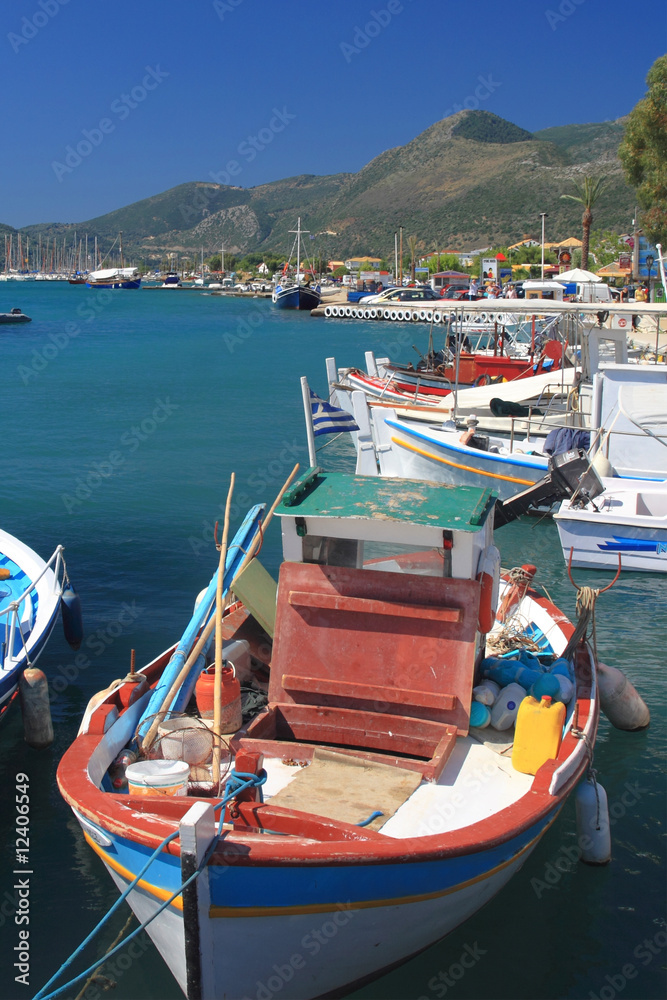 Fishing boat on the Ionian island of Lefkas Greece
