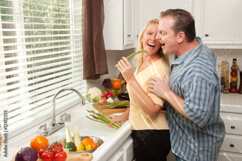 Flirtatious Couple Sharing ...