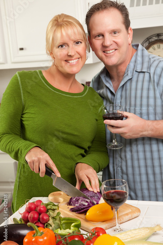 Cute Couple Cooking Dinner