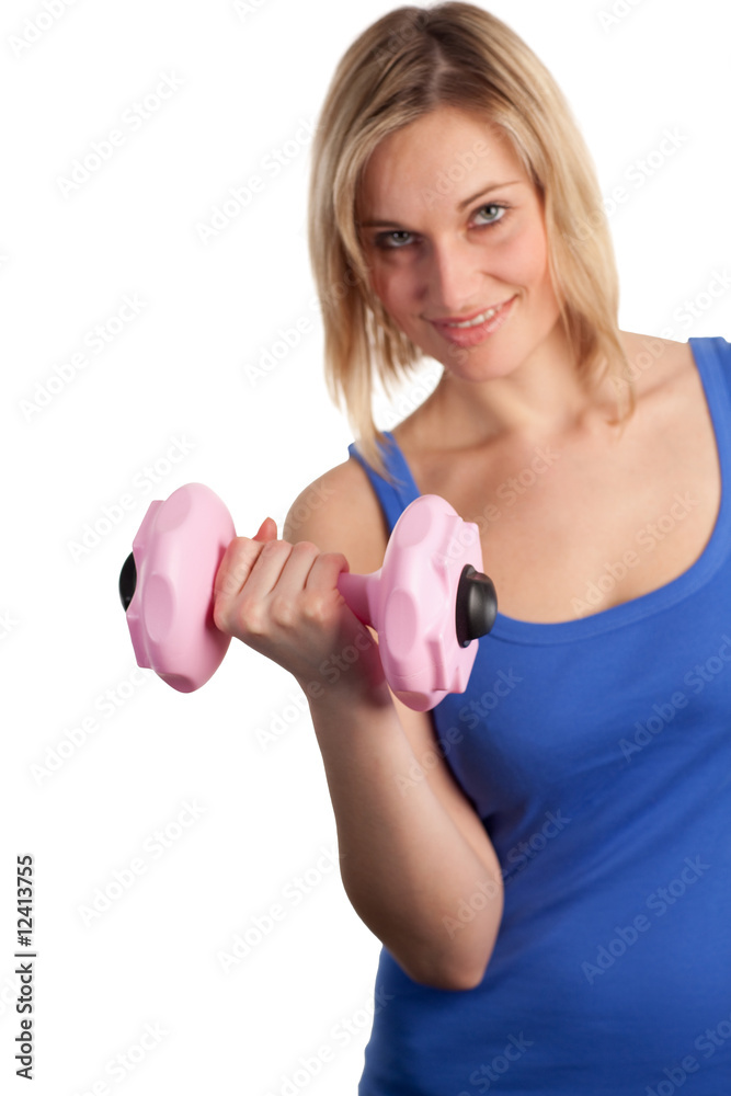 Woman working out with dumbells Woman working out with dumbells