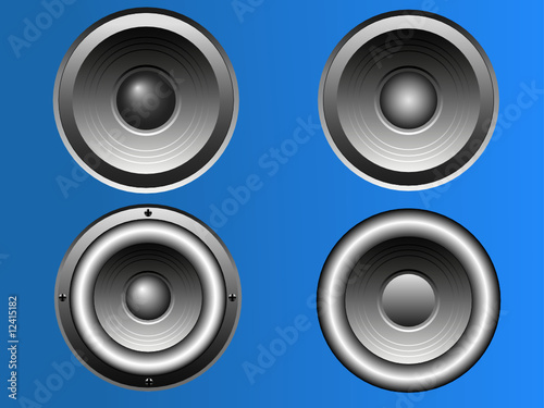 4 Loudspeakers - Vector Illustration