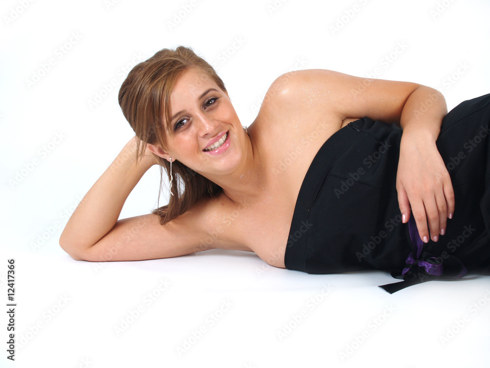 Fototapeta premium provocative woman on white background