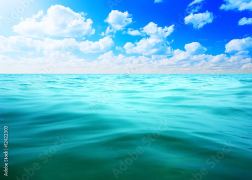 oceans water and blue sky
