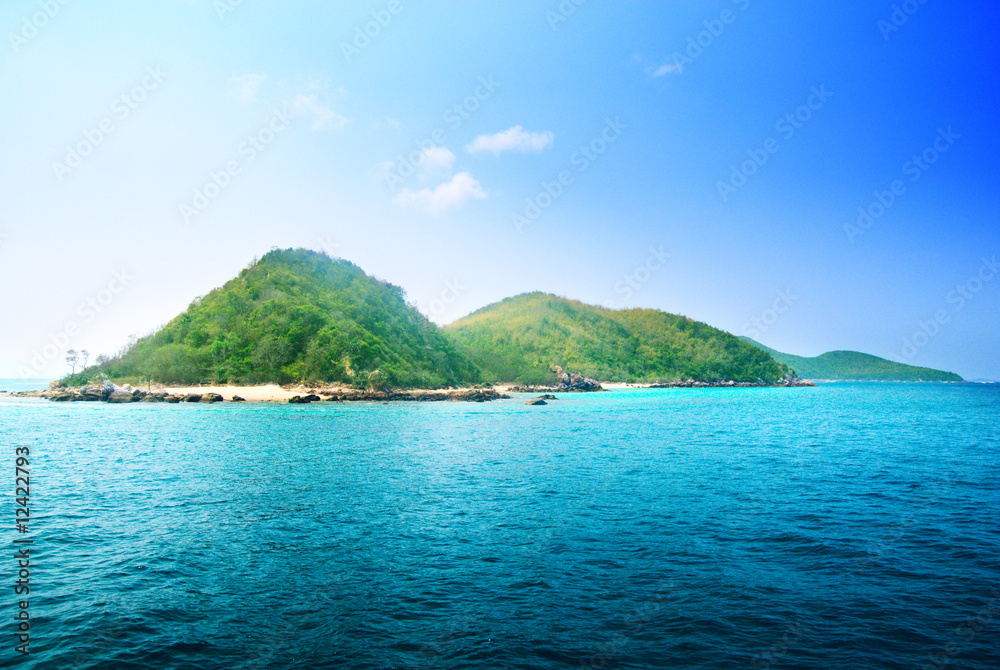 tropical island and ocean tropical island and ocean