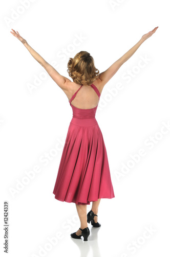 Woman Dancing Raising Arms