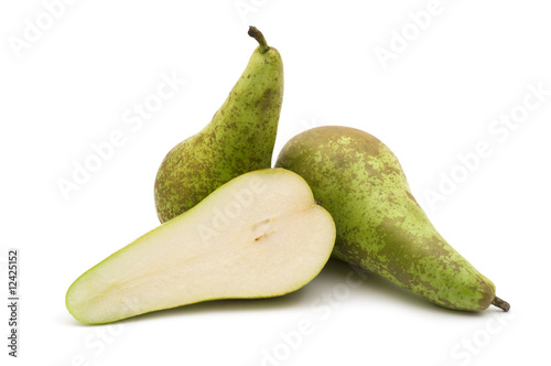slice pear on white background