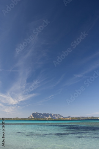 tropical beach with a blue sky