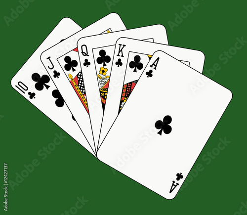 royal flush club on green
