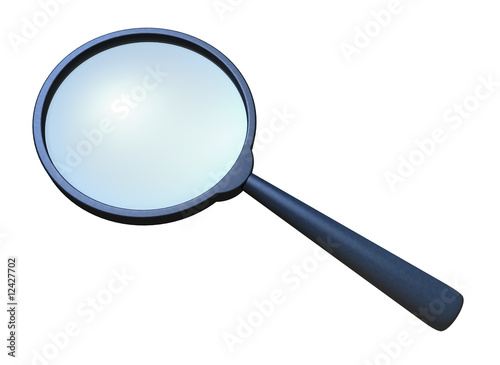 magnifying glass on white