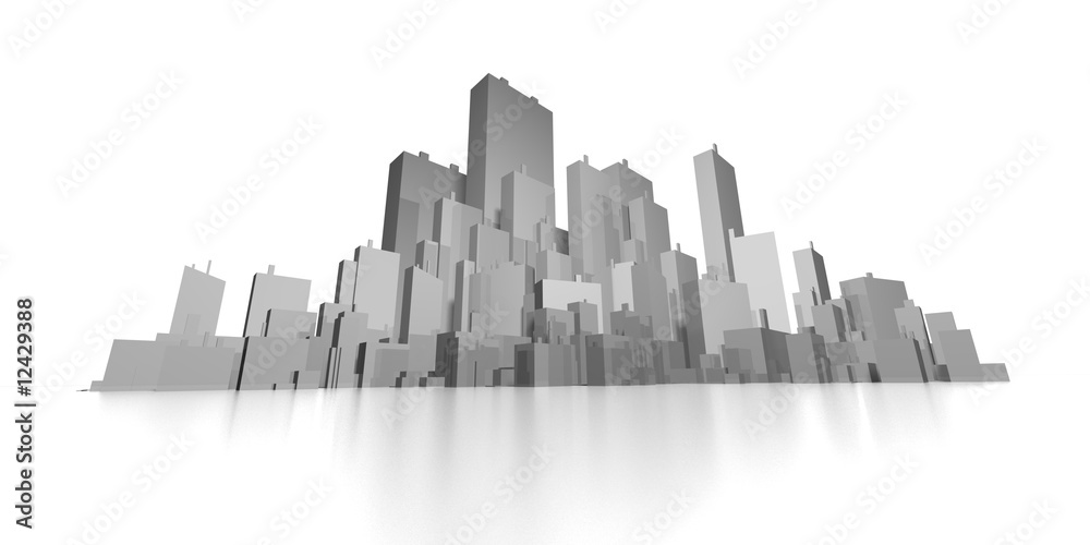 wide abstract skyline 3d