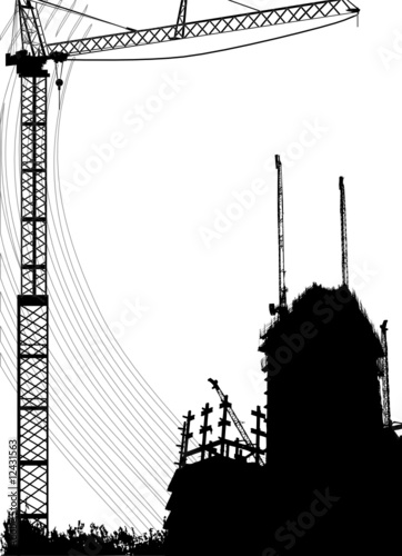 constraction and crane vector