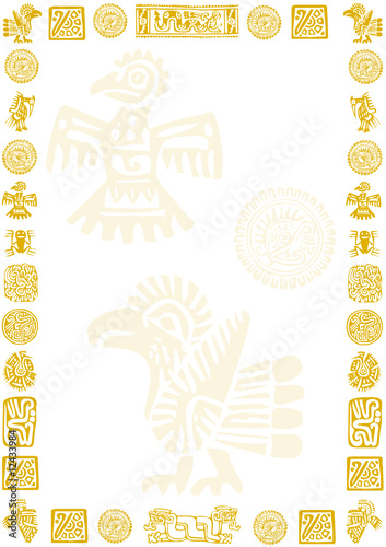 rand aus mexikanischen masken und zeichen