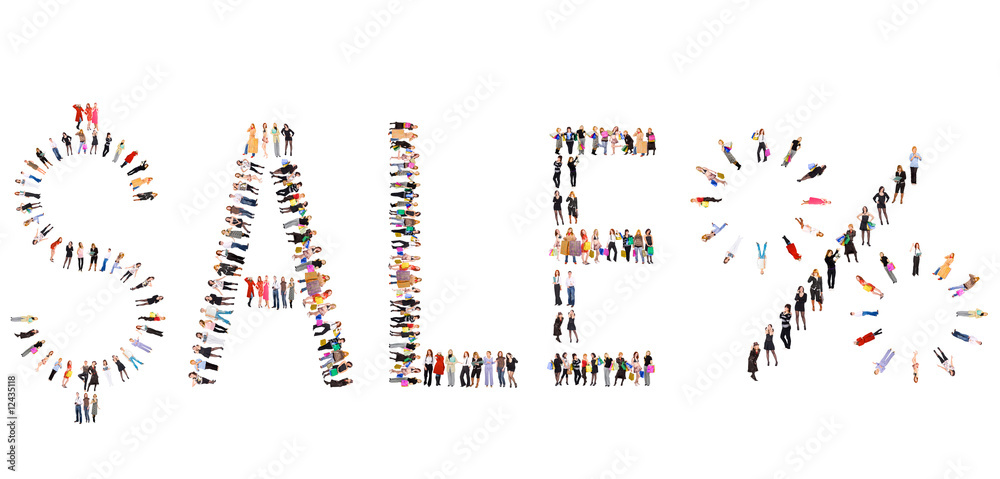 many people isolated over white with text many people isolated over white with text