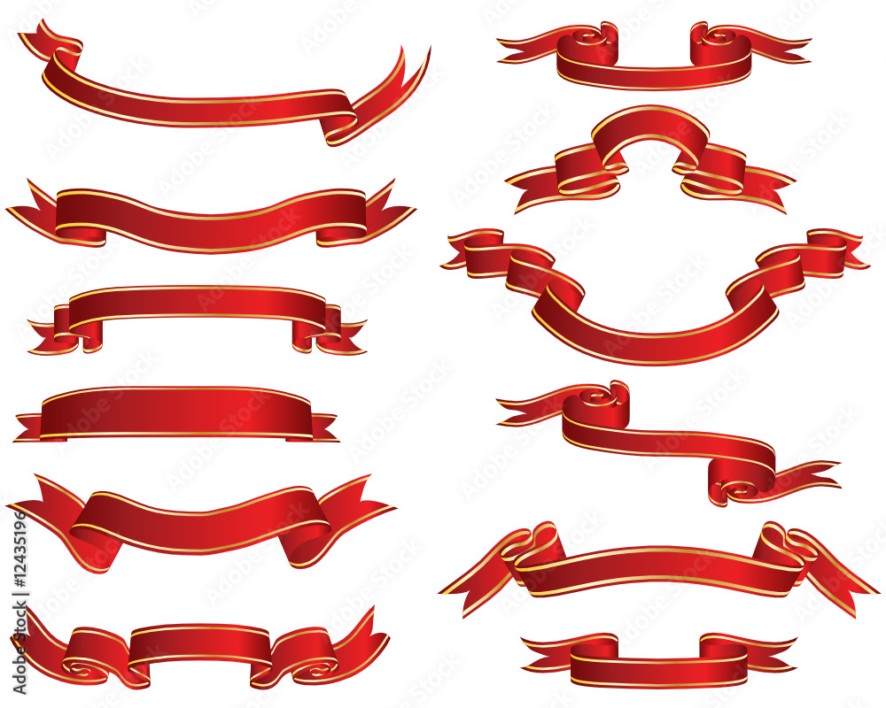 red ribbons set