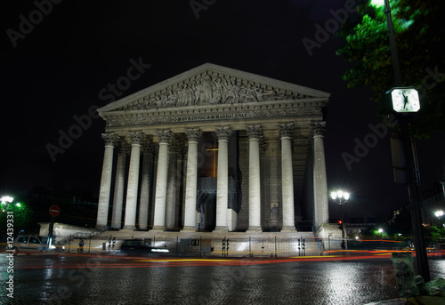 Cathedral Madeleine by night, Paris, France