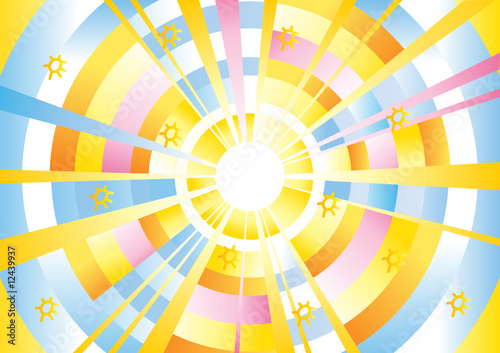 The multi-coloured sun. A background. Vector.